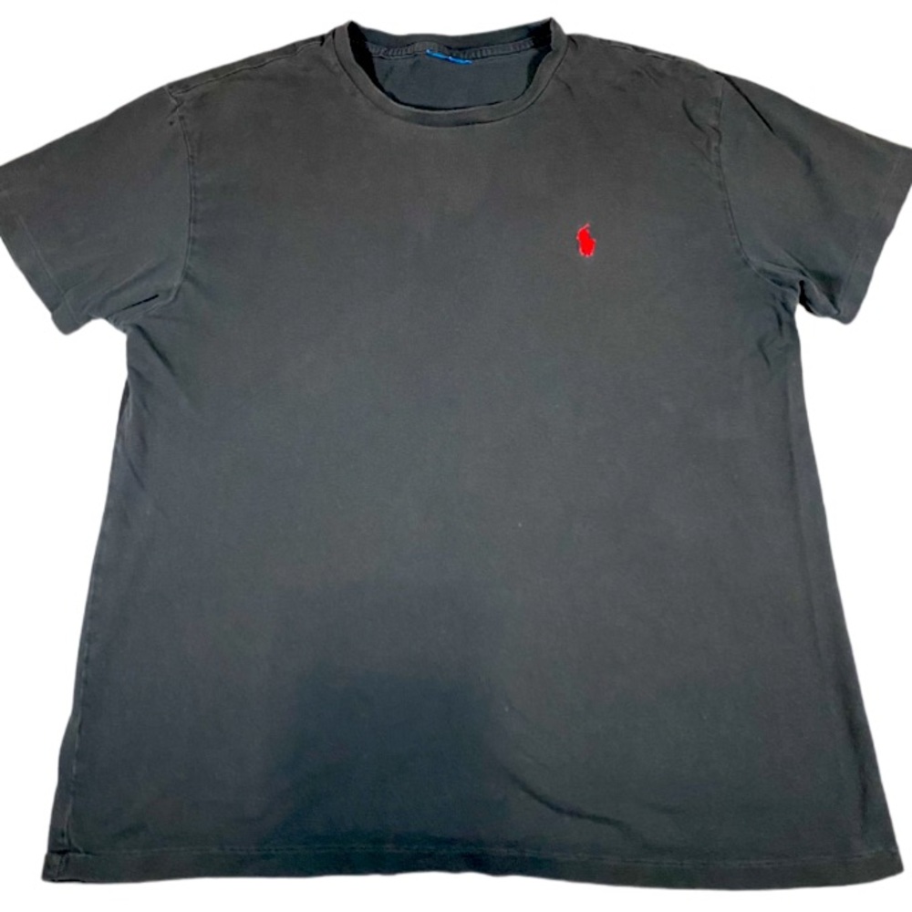 Vintage Polo Ralph Lauren T-Shirt Mens Medium Black Short Sleeve Red Pony Crew